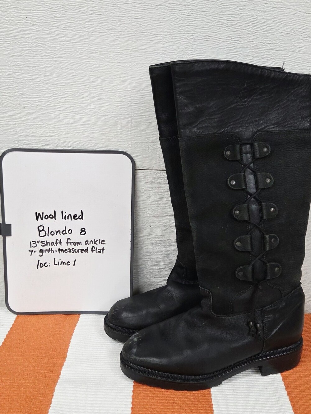 Blondo Canada wool lined Black Lace-Up Knee Boots 8 - Picture 12 of 13